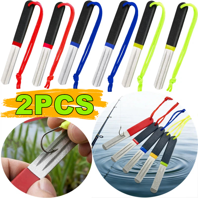 Fishing Hook Sharpener - New 1/2PCS Portable Outdoor Double Groove