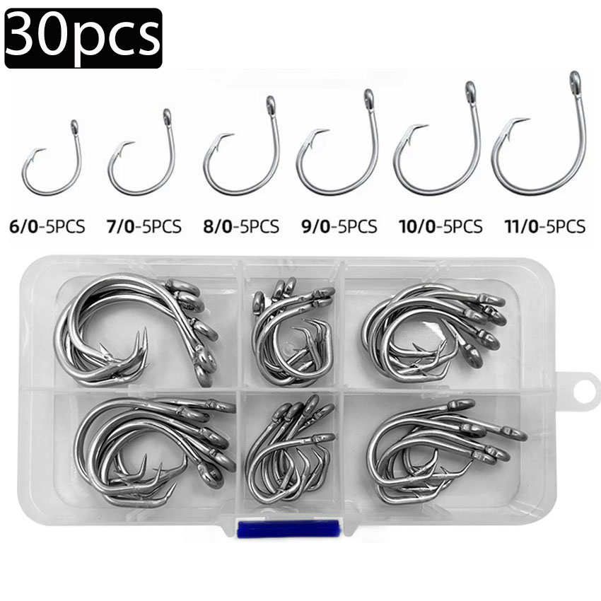 30pcs/box Fishing Hooks Stainl - مراجعة Fishing Hook Circle وسعره