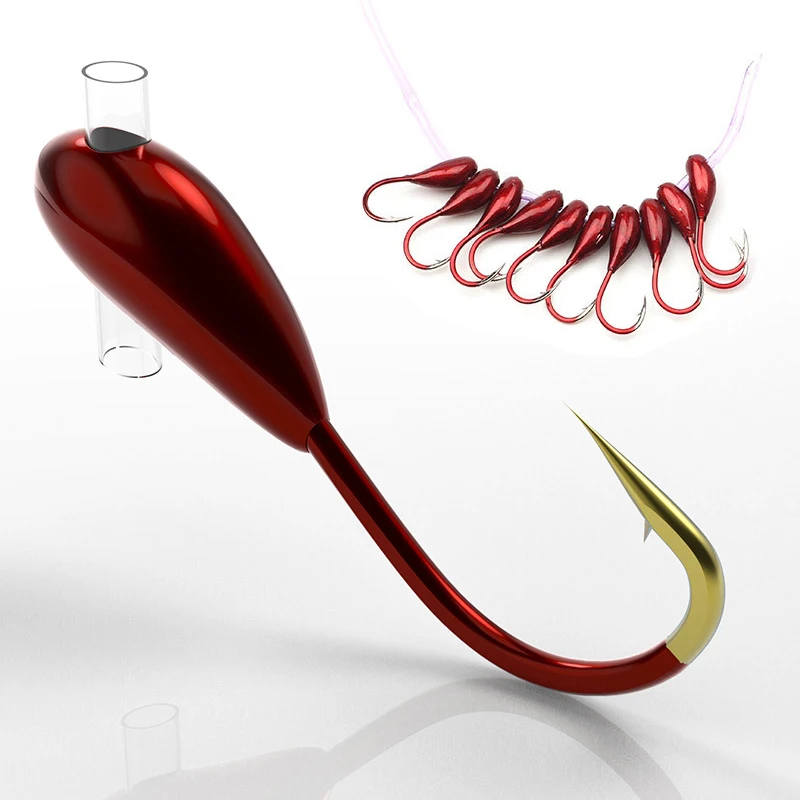 10/20PCS Winter Ice Fishing Ho - مراجعة Fishing Hook Offset وسعره