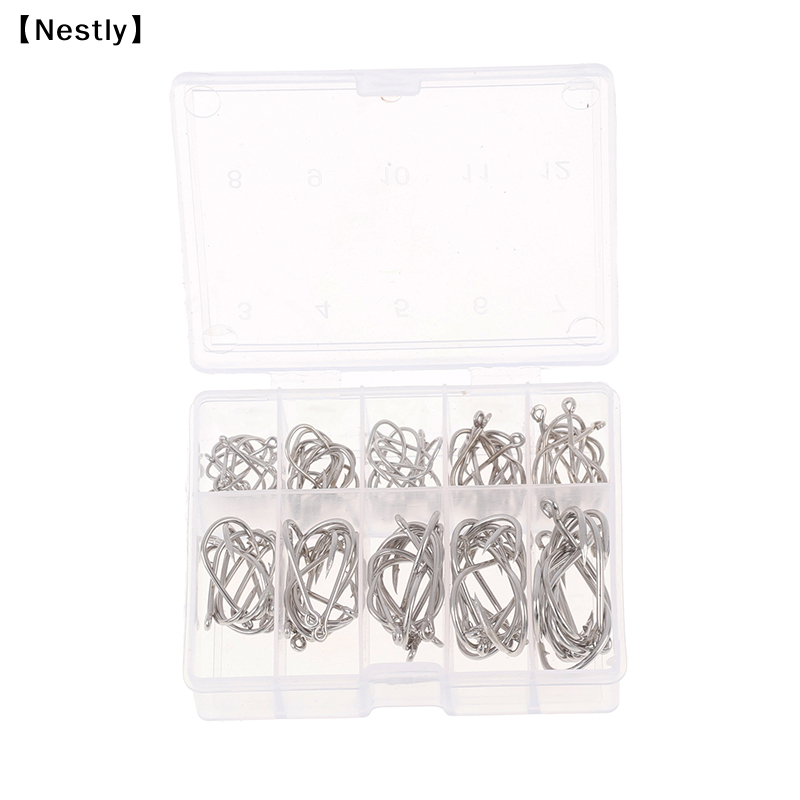 100pcs/box Fishing Hooks Carbo - مراجعة Fishing Hook Circle وسعره