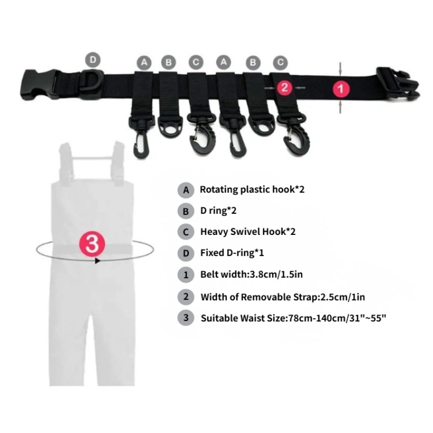 1Pcs Adjustable Wading Belts F - مراجعة Fishing Hook Remover وسعره