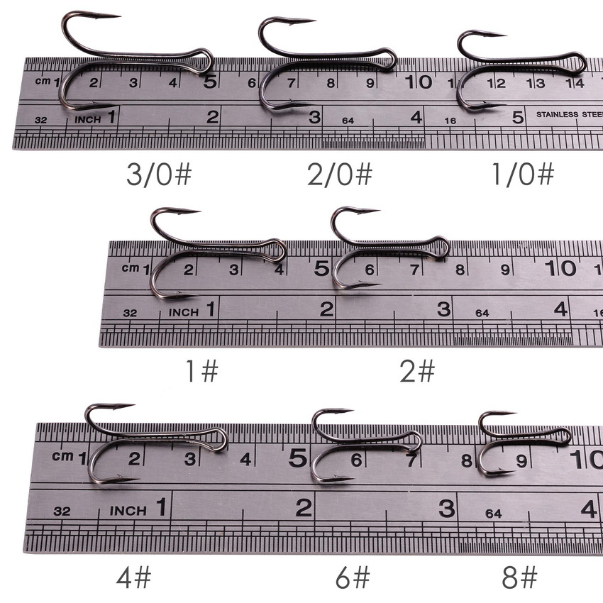 100PCS10PCS/Box Double Fishing - مراجعة Fishing Hook Weedless وسعره