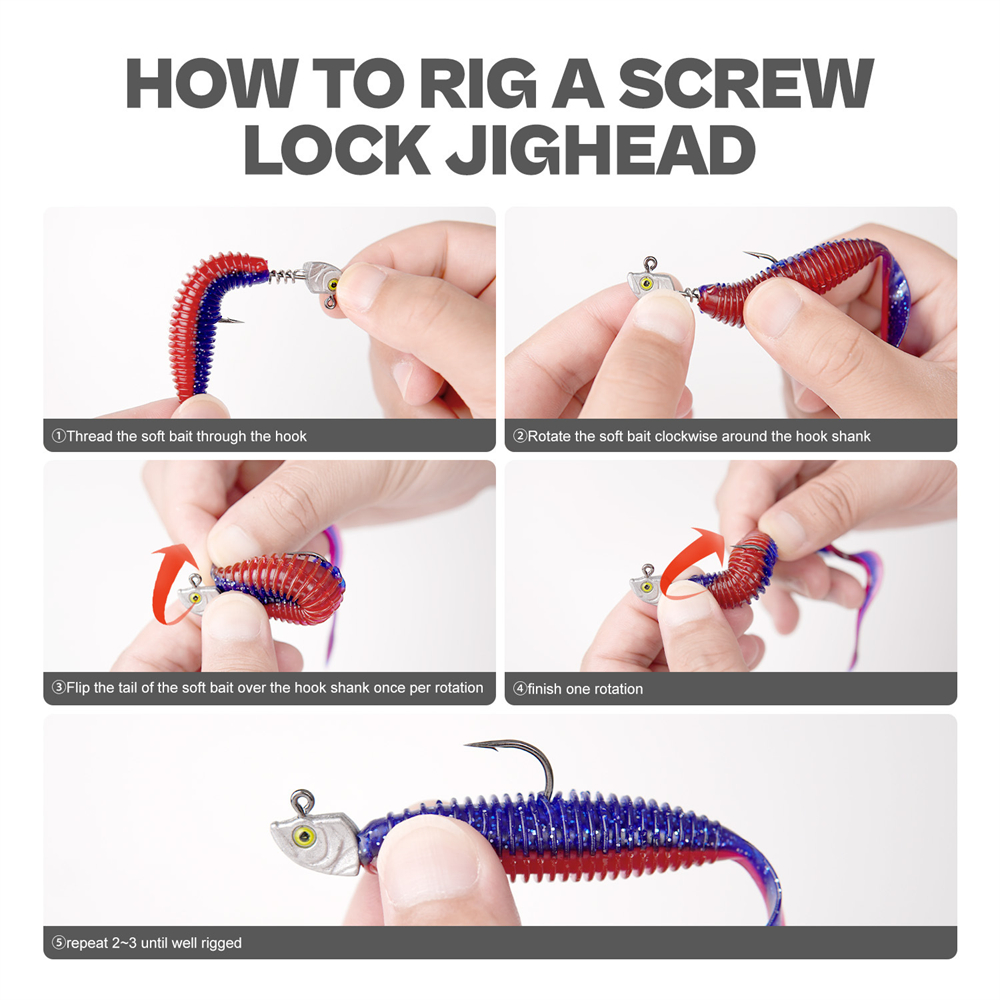 15PCS Screw Lock Swimbait Jig  - مراجعة Fishing Hook Weedless وسعره