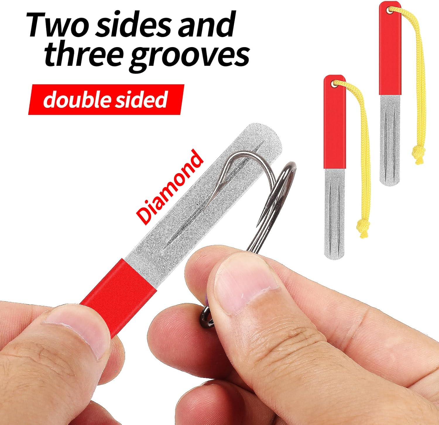 New 1/2PCS Portable Outdoor Do - مراجعة Fishing Hook Sharpener وسعره