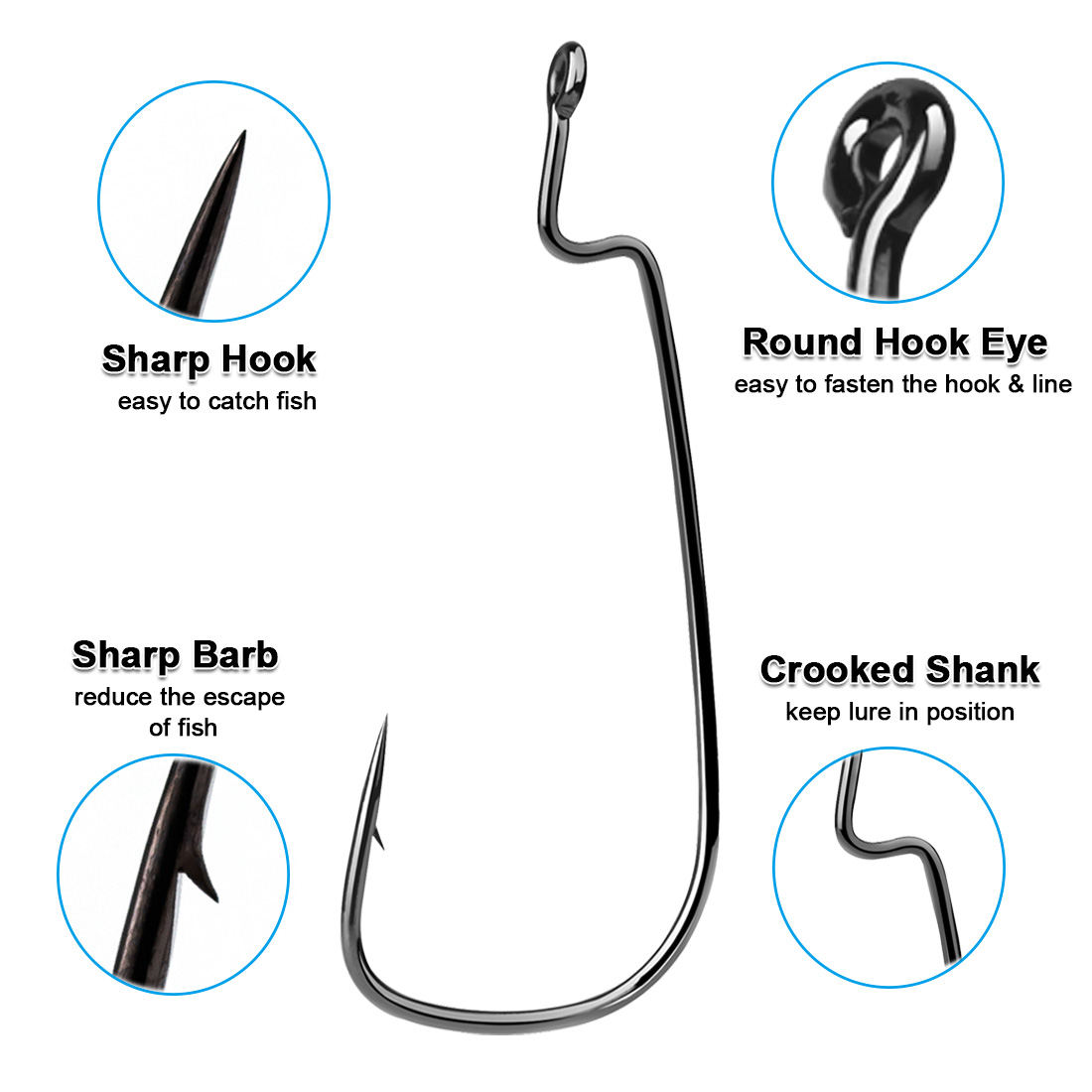 FishTrip 50-100PCS Worm Hook F - مراجعة Fishing Hook Offset وسعره
