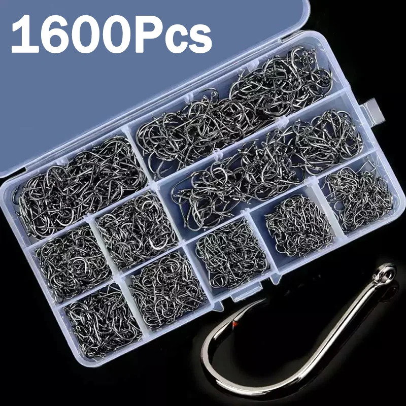 50-1600Pcs/BoxFishing Hooks Ca - مراجعة Fishing Hook Offset وسعره