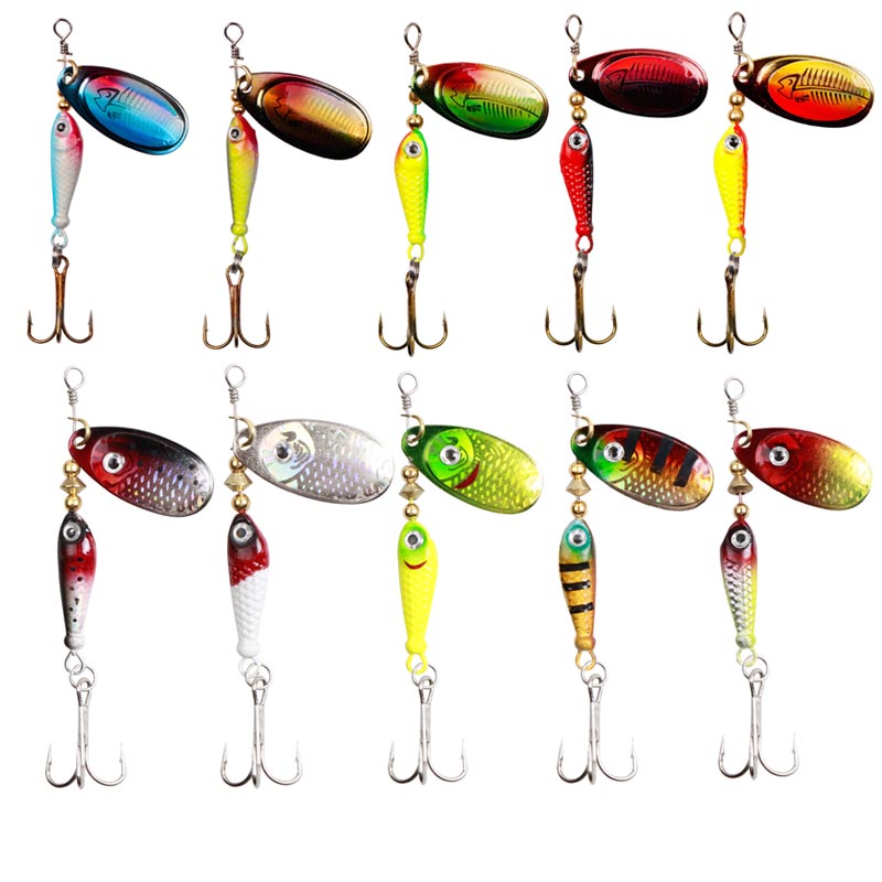 10pcs/Set Spinner Lures 9.1g 7 - مراجعة Fishing Hook Treble وسعره