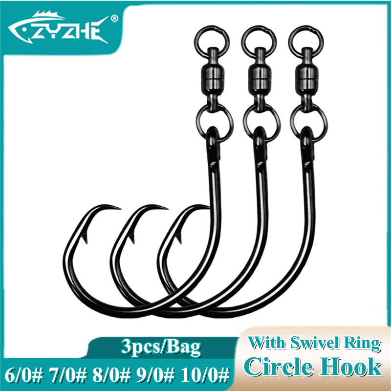 ZYZHE 3pcs/Bag Circle Hooks Wi - مراجعة Fishing Hook Barbless وسعره