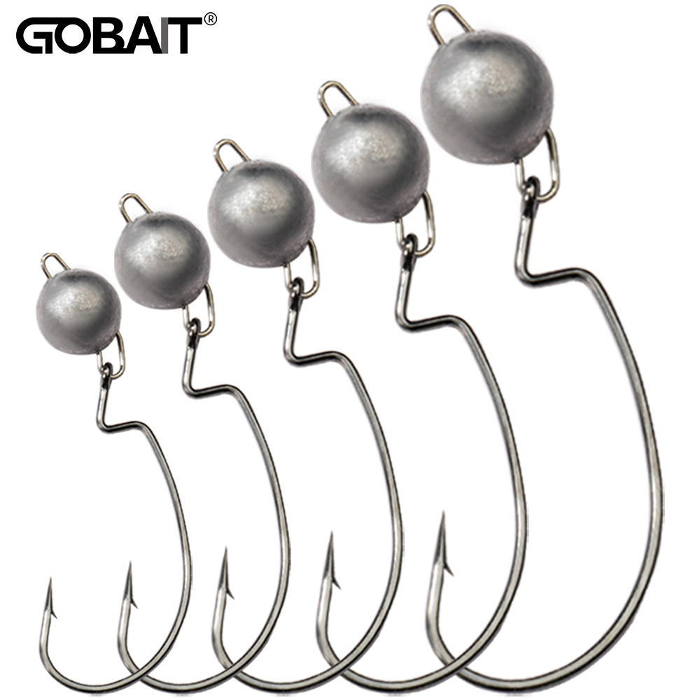 5Pcs Metal Jig Head Worm Hooks - مراجعة Fishing Hook Offset وسعره