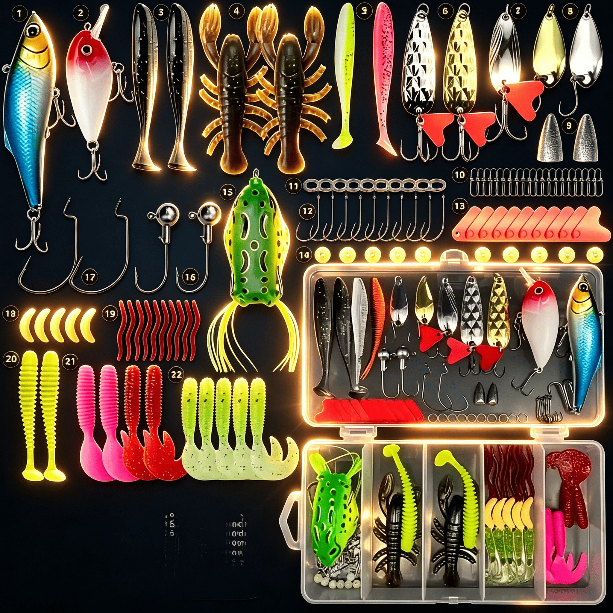 107-Piece Fishing Kit — Includ - مراجعة Fishing Hook Box وسعره