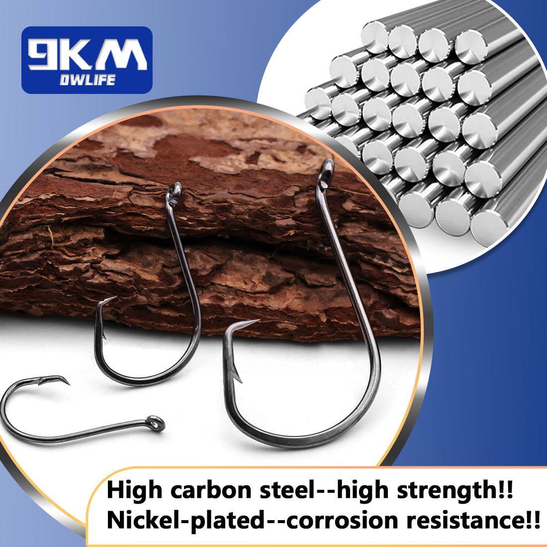 9KM Circle Fishing Hooks 25~50 - مراجعة Fishing Hook Circle وسعره