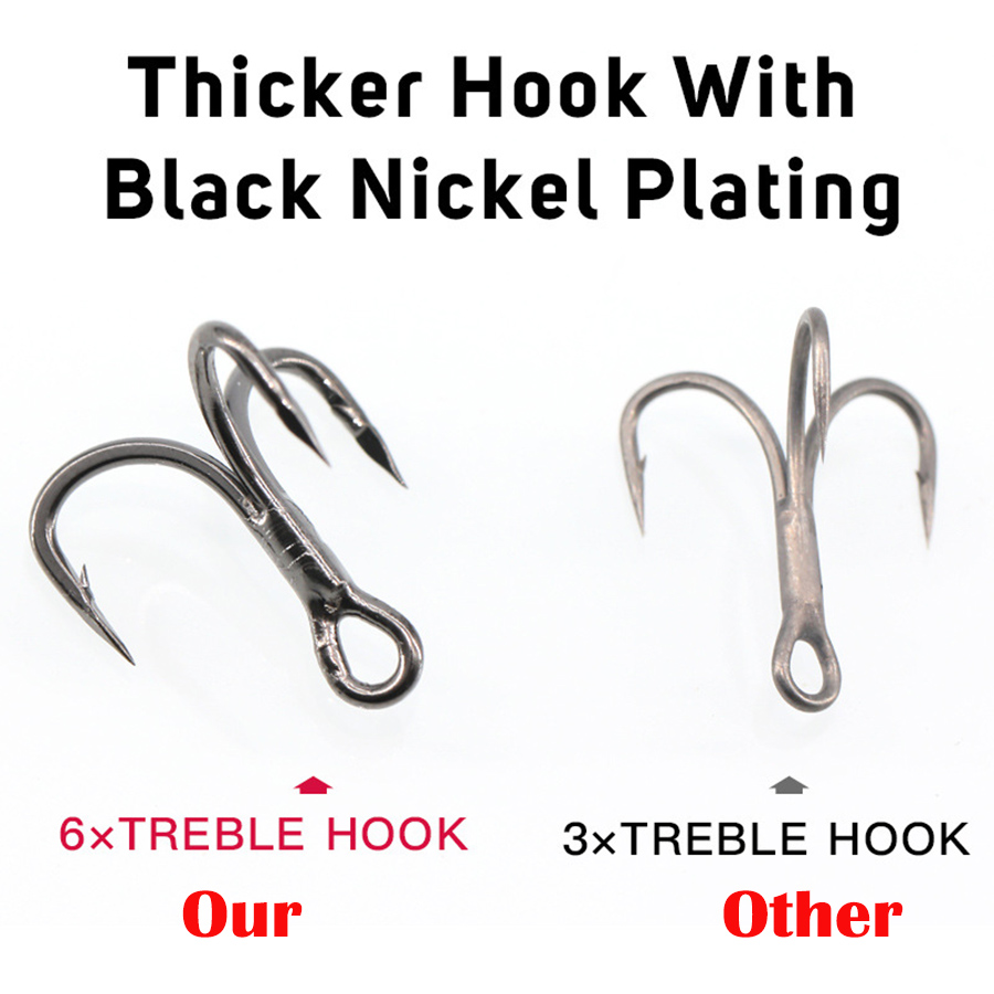 Fishing Treble Hook 6X Strong  - مراجعة Fishing Hook Offset وسعره